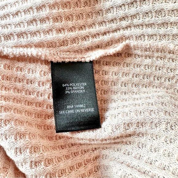 Torrid Waffle V-Neck Button Front Long Sleeve Peach Ombre White Top Plus Size 1X - Picture 12 of 14